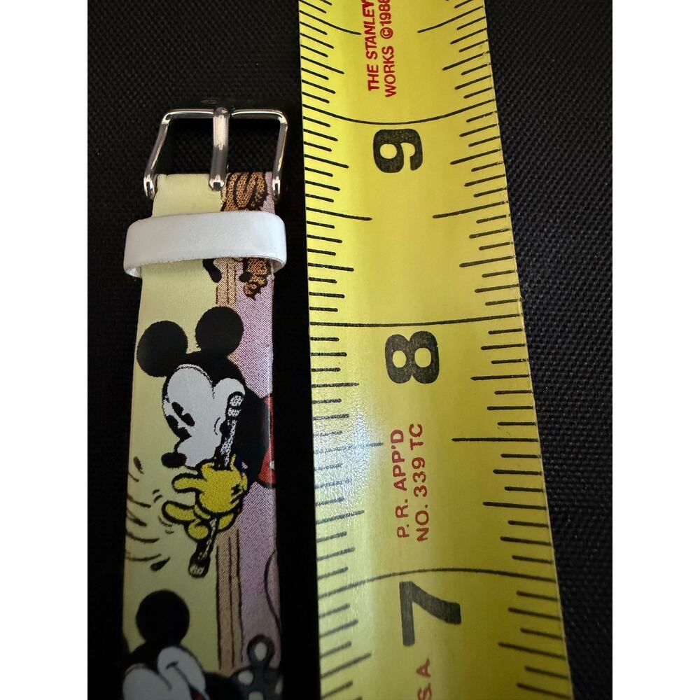 VTG Disney Mickey Mouse "Through the Years" Tonneau Watch comic strip dial& band - Picture 6 of 9